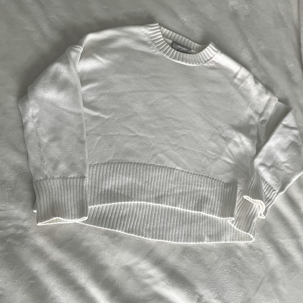 Everlane white cotton sweater size small